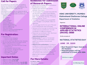 International Online Conference Applied Statistics (IOCAS) - 2020