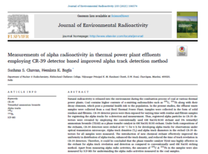 2020-21_Sushma Chavan _ ELSEVIER_Journal of Environmental Radioactivity_2021_
