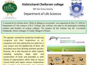 KCLSD WEbinar report on Birds of Mangrov Ecosystem
