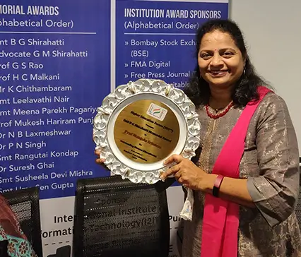 Ms. Manjula Srinivas was conferred with the Higher Education Award for Outstanding Woman Educationist.