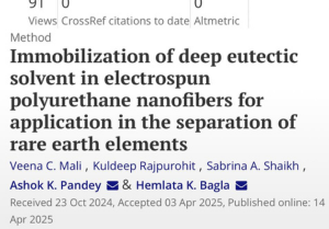 Immobilization of deep eutectic solvent in electrospun polyurethane nanofibers for application in the separation of rare earth elements