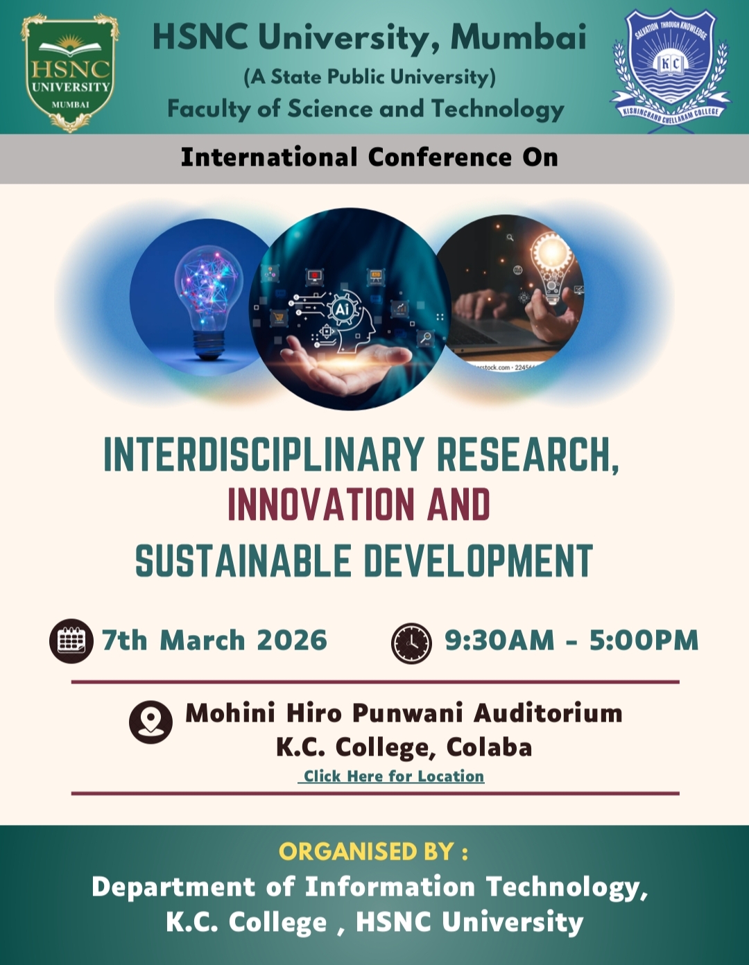 International Conference IRISD’26 on 7th March organised by Department of IT